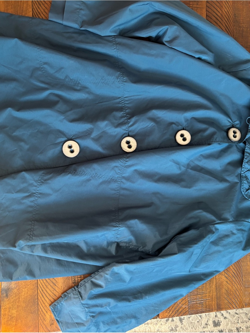 dennis basso Teal Full-Button A-Line Robe Jacket - Picture 6 of 12
